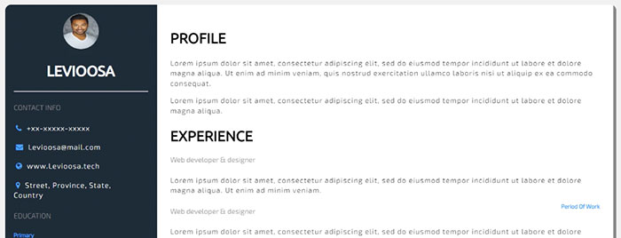 CSS Simple Resume – Responsive